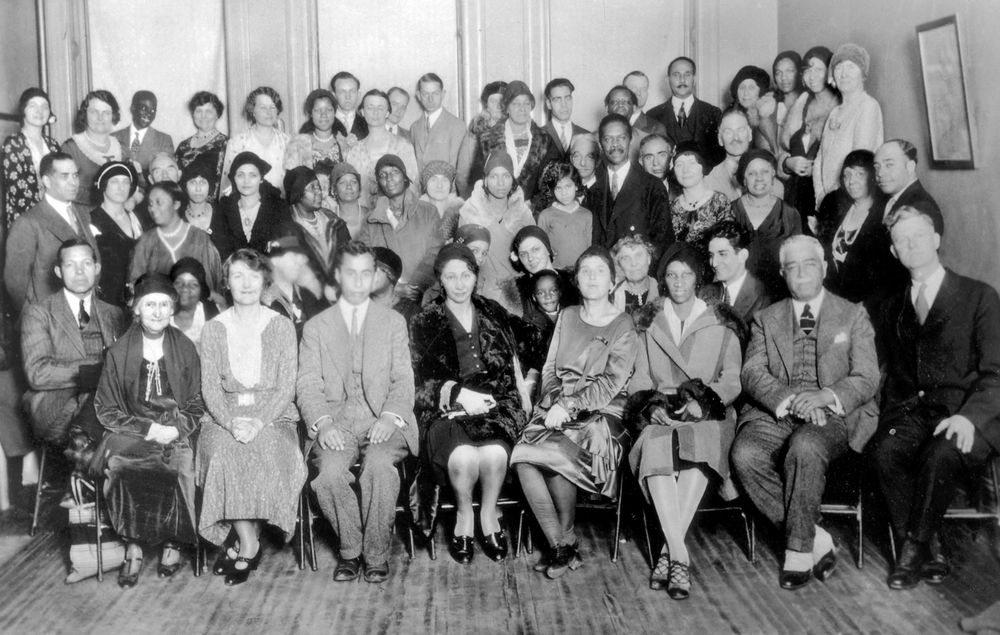 Group photo from 1930, race amity conference